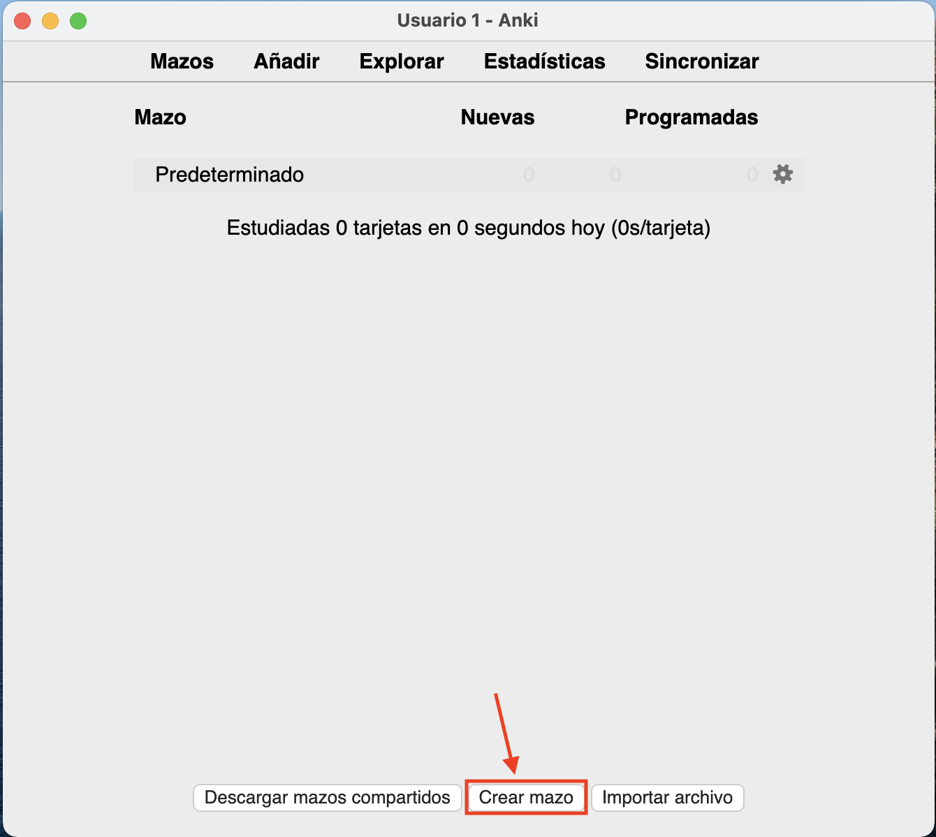 como crear un mazo en anki