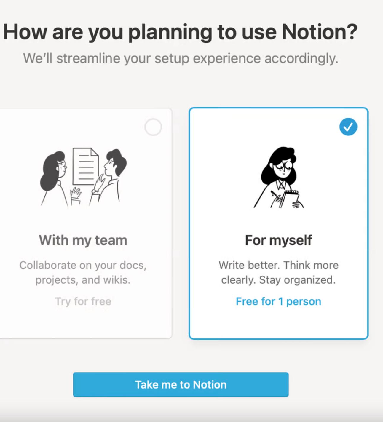 cómo registrarse en Notion