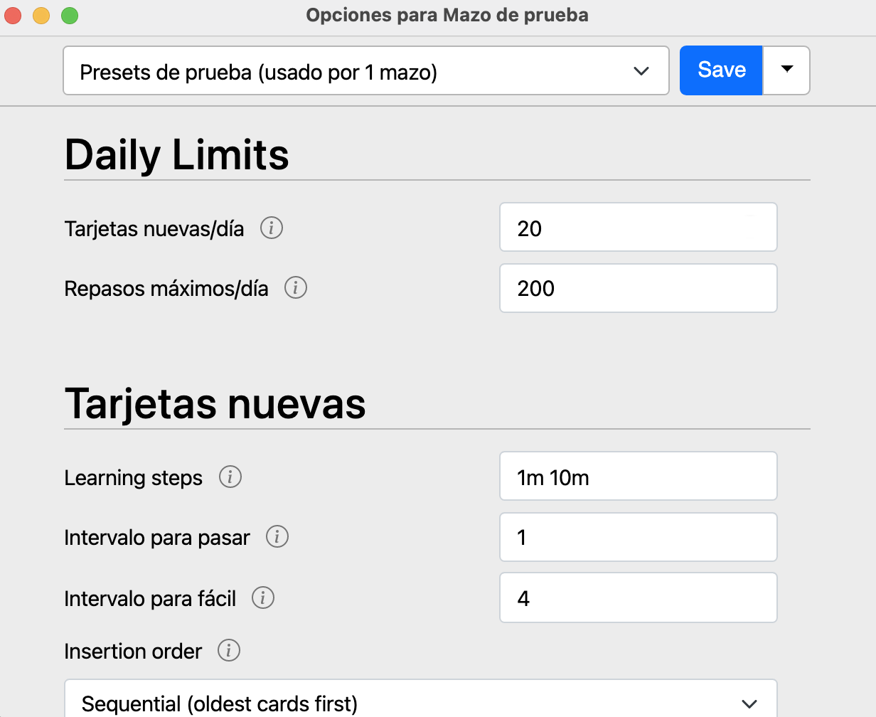 presets en anki