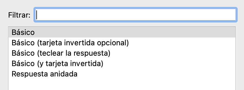 tipos de tarjeta en anki
